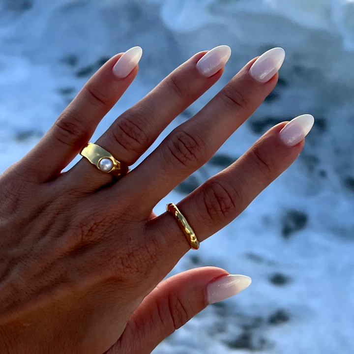 Eleganter Natürlicher Goldfarbene Ring