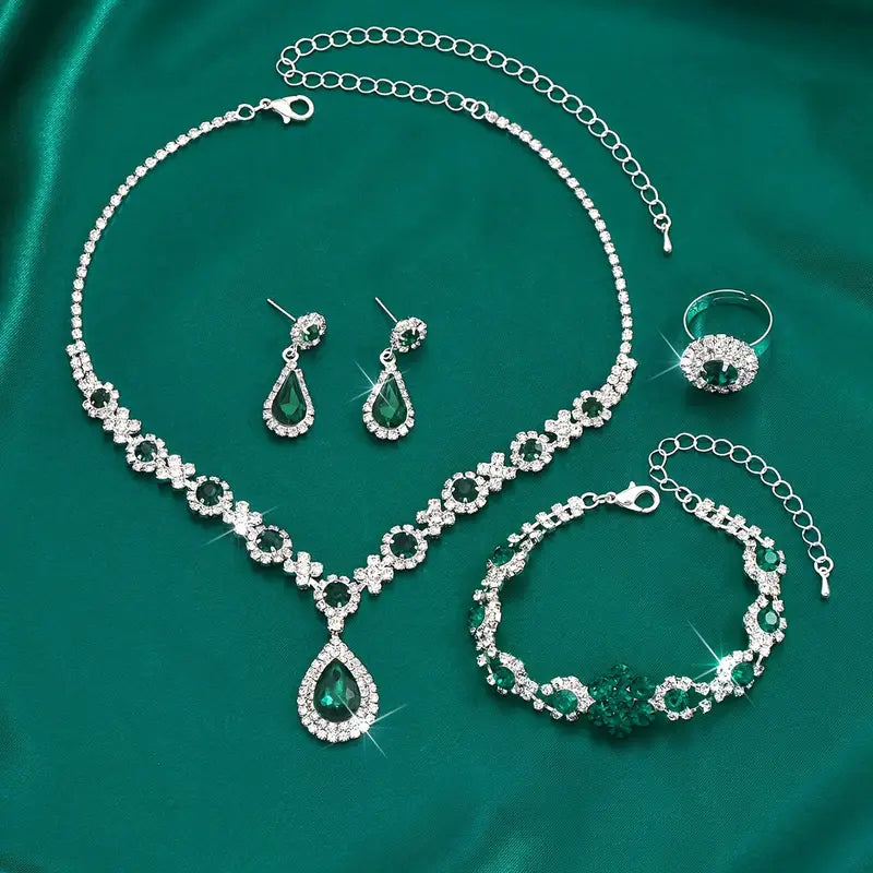 Schmuckset Adriana Lysandre | Weißgoldfarben