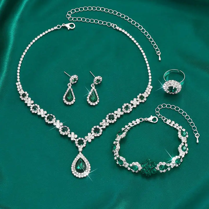 Schmuckset Adriana Lysandre | Weißgoldfarben