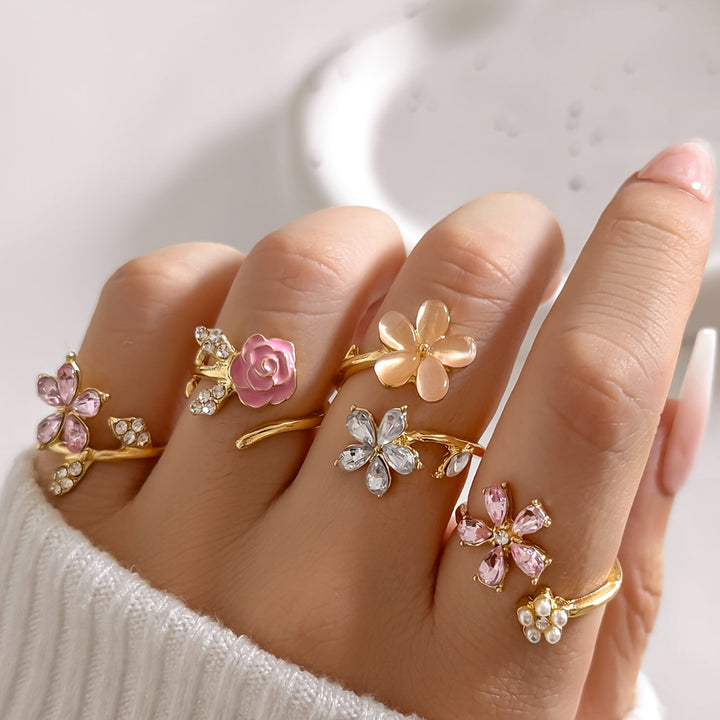 Legierter Strass Ring Set