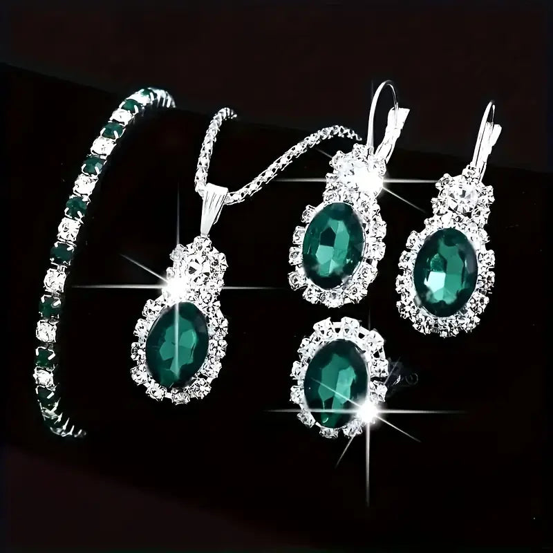 Seloria Grevalyn Schmuckset | Weißgoldfarben