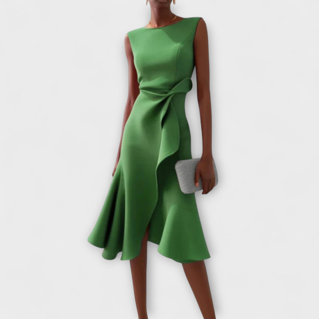 Anmutiges Midi-Kleid für Hochzeitsgäste in Grün