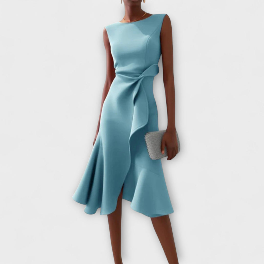 Anmutiges Midi-Kleid für Hochzeitsgäste in Hellblau