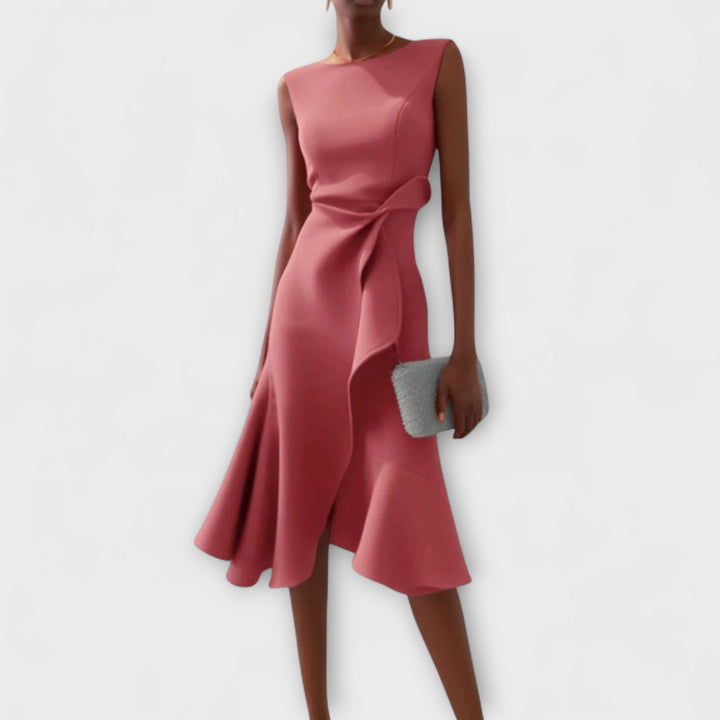 Anmutiges Midi-Kleid für Hochzeitsgäste in Rosa