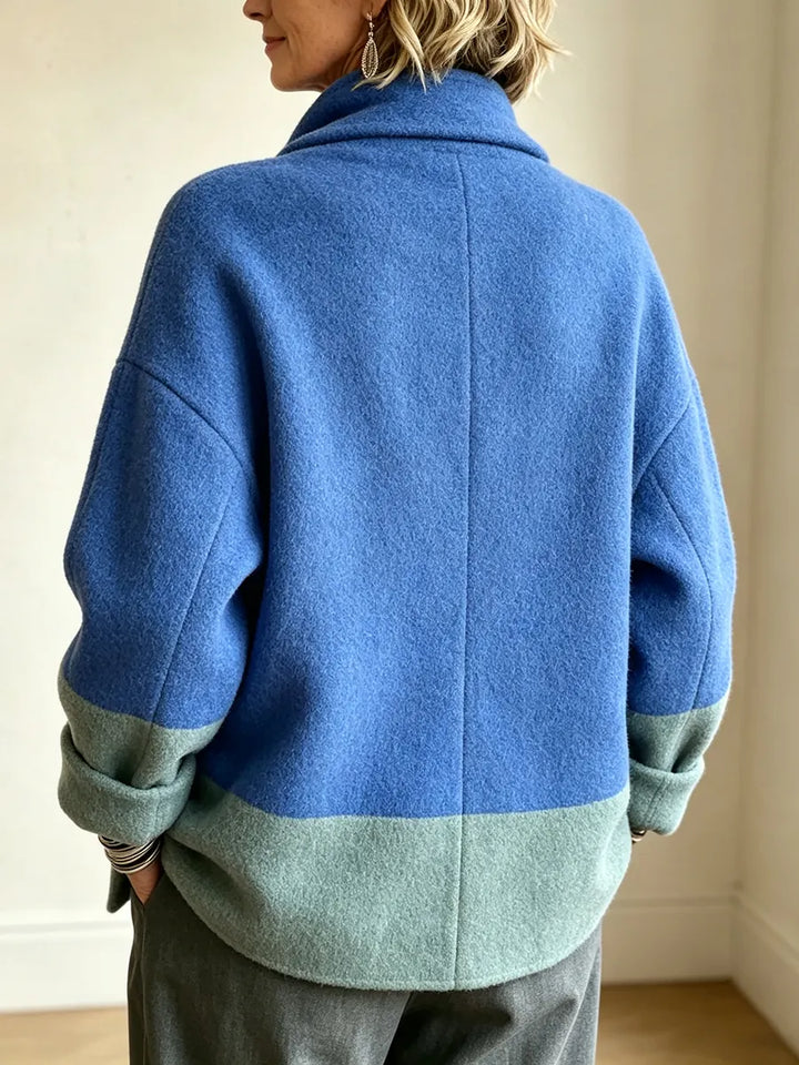 Asymmetrische Damen Strickjacke aus Wollmix (3)