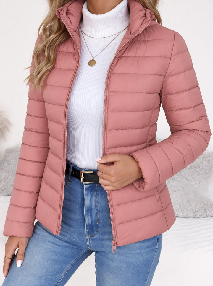 Atmungsaktive Steppjacke im schlanken Schnitt für Herbst in Rosa