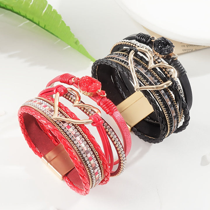 Bohème Mehrlagiges Lederarmband