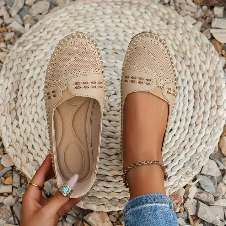 Bequeme Damen Mary Janes klassisch für den Alltag in Beige