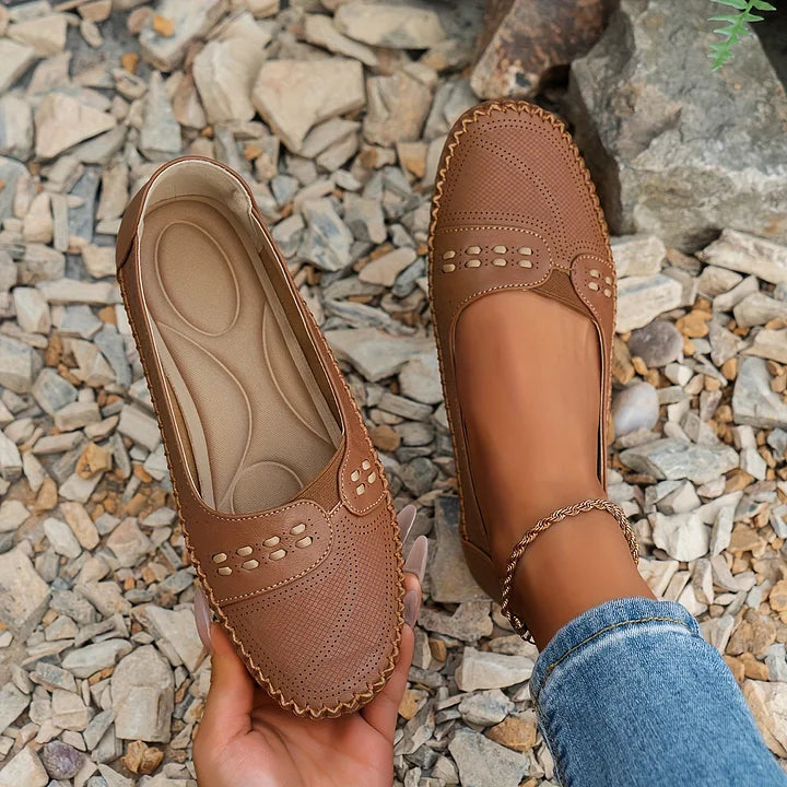 Bequeme Damen Mary Janes klassisch für den Alltag in Braun