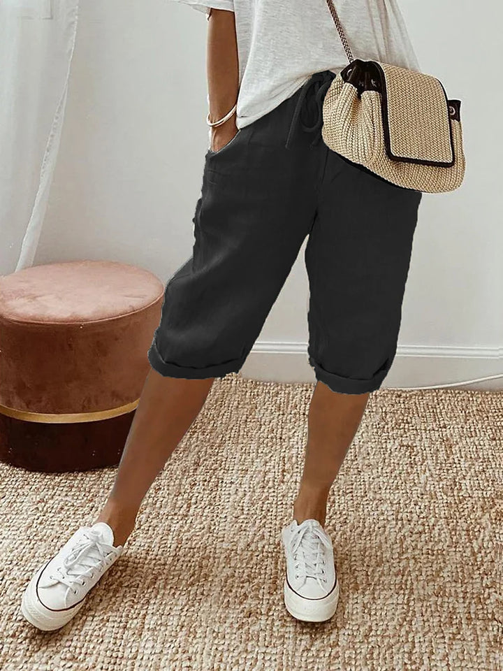 Bequeme Kordelzug-Shorts in Schwarz