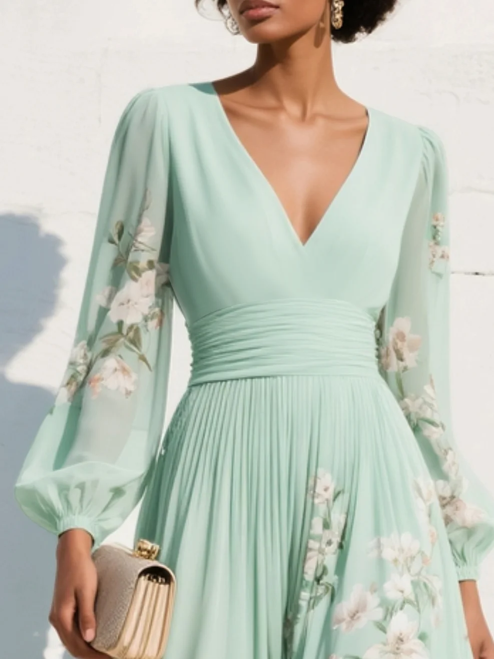 Blumiges Hochzeitsgast-Midi-Kleid für den Herbst (4)
