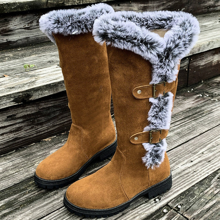 Braune Stiefeletten Damen mit Plüschfütterung (10)