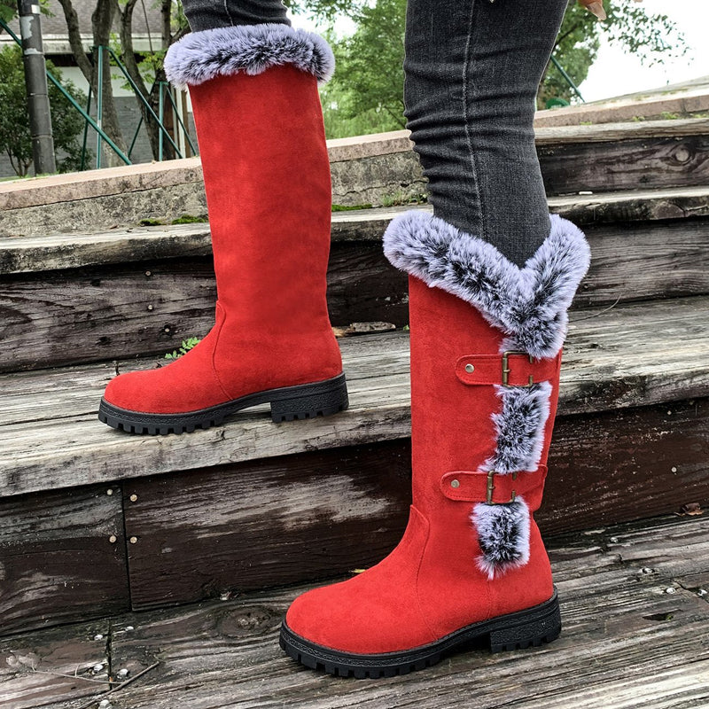 Braune Stiefeletten Damen mit Plüschfütterung (2)