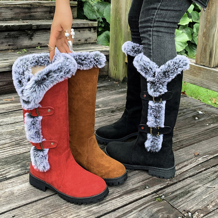 Braune Stiefeletten Damen mit Plüschfütterung (3)