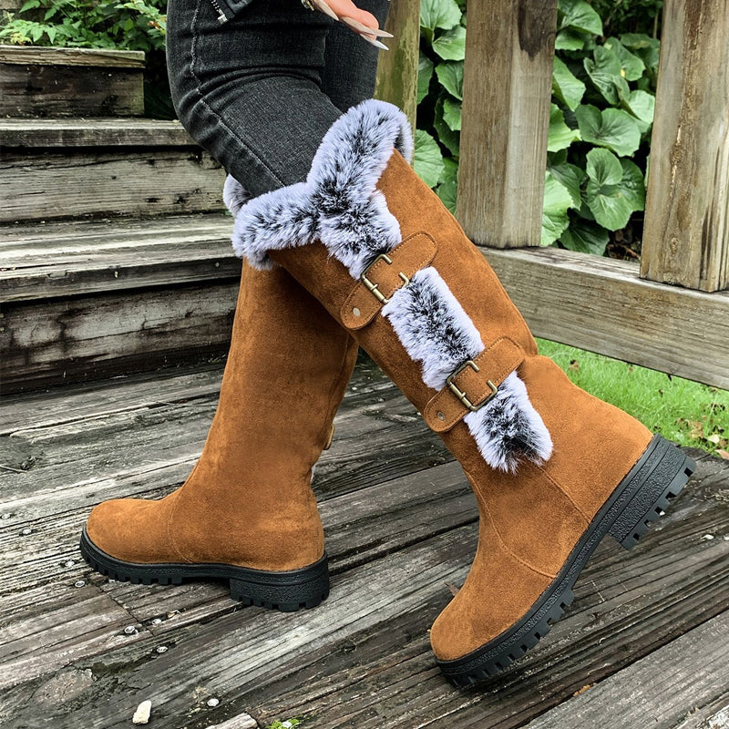 Braune Stiefeletten Damen mit Plüschfütterung (5)