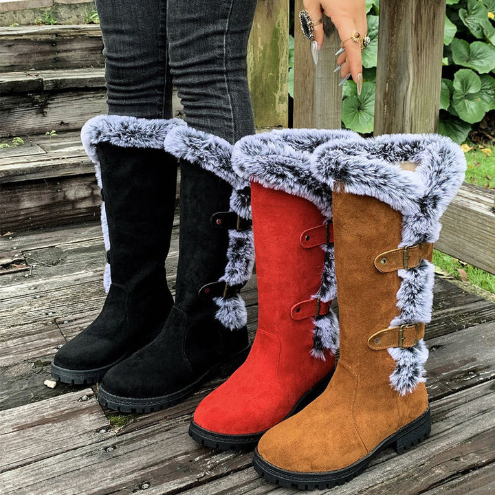 Braune Stiefeletten Damen mit Plüschfütterung (6)