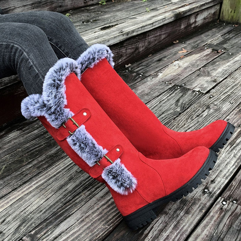 Braune Stiefeletten Damen mit Plüschfütterung (7)