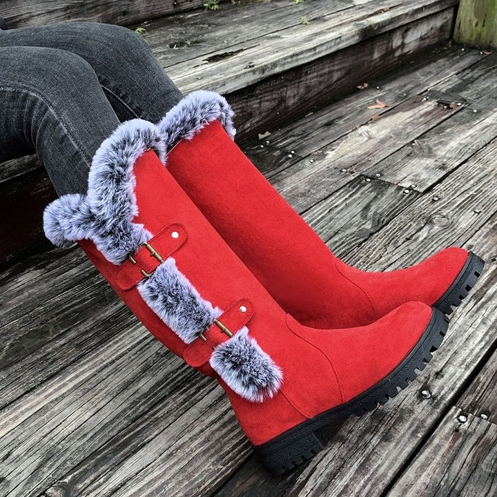 Braune Stiefeletten Damen mit Plüschfütterung (7)
