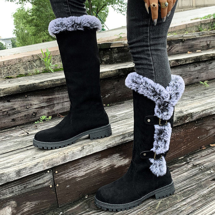 Braune Stiefeletten Damen mit Plüschfütterung (8)