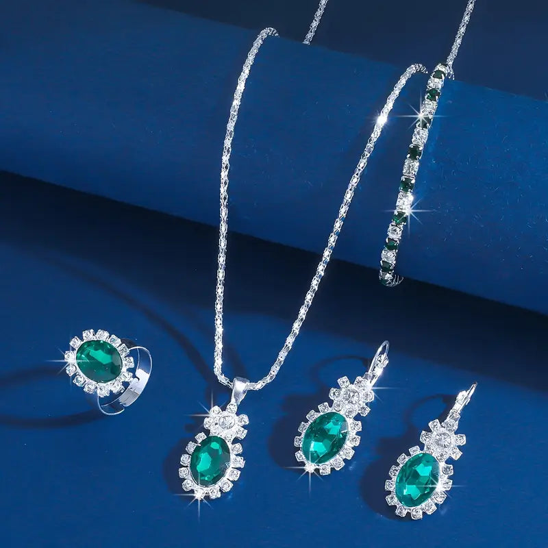 Seloria Grevalyn Schmuckset | Weißgoldfarben