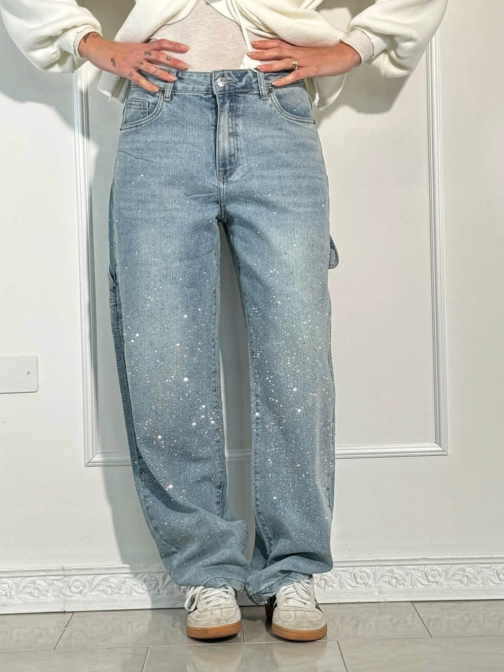 Carpenter-Style Denim-Jeans Jeans in Hellblau