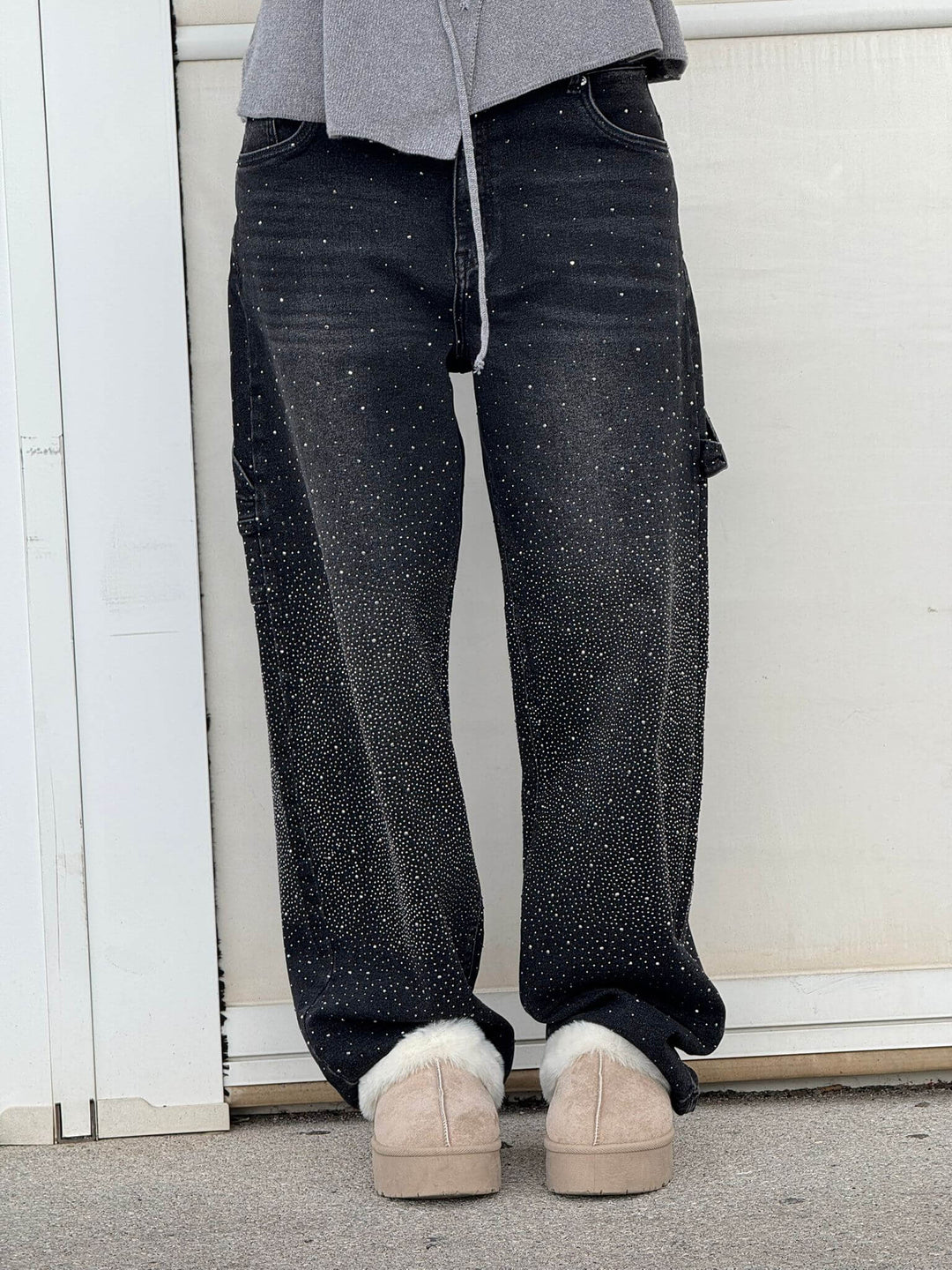 Carpenter-Style Denim-Jeans Jeans in Schwarz 1