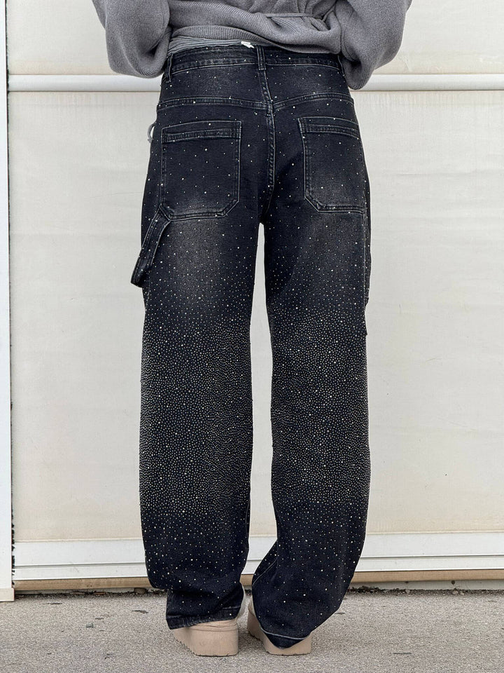 Carpenter-Style Denim-Jeans Jeans in Schwarz 2