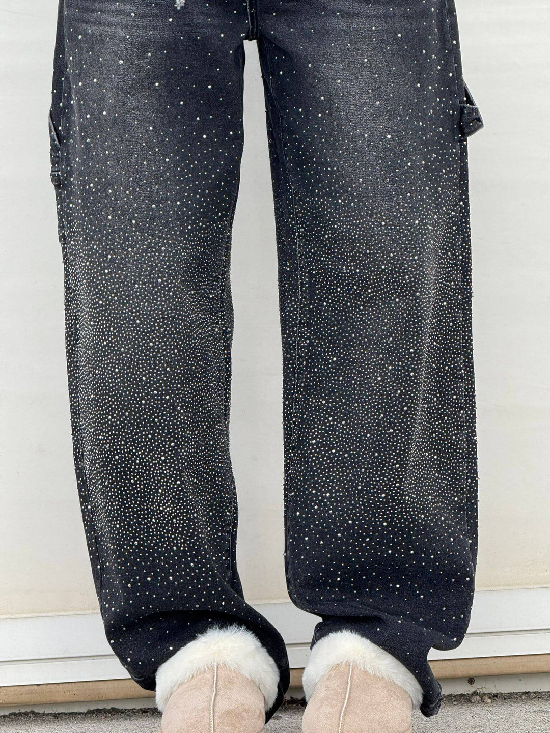 Carpenter-Style Denim-Jeans Jeans in Schwarz 4