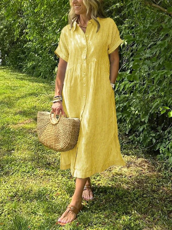 Ruby Maxikleid aus Baumwolle mit Blusenkragen foto 2