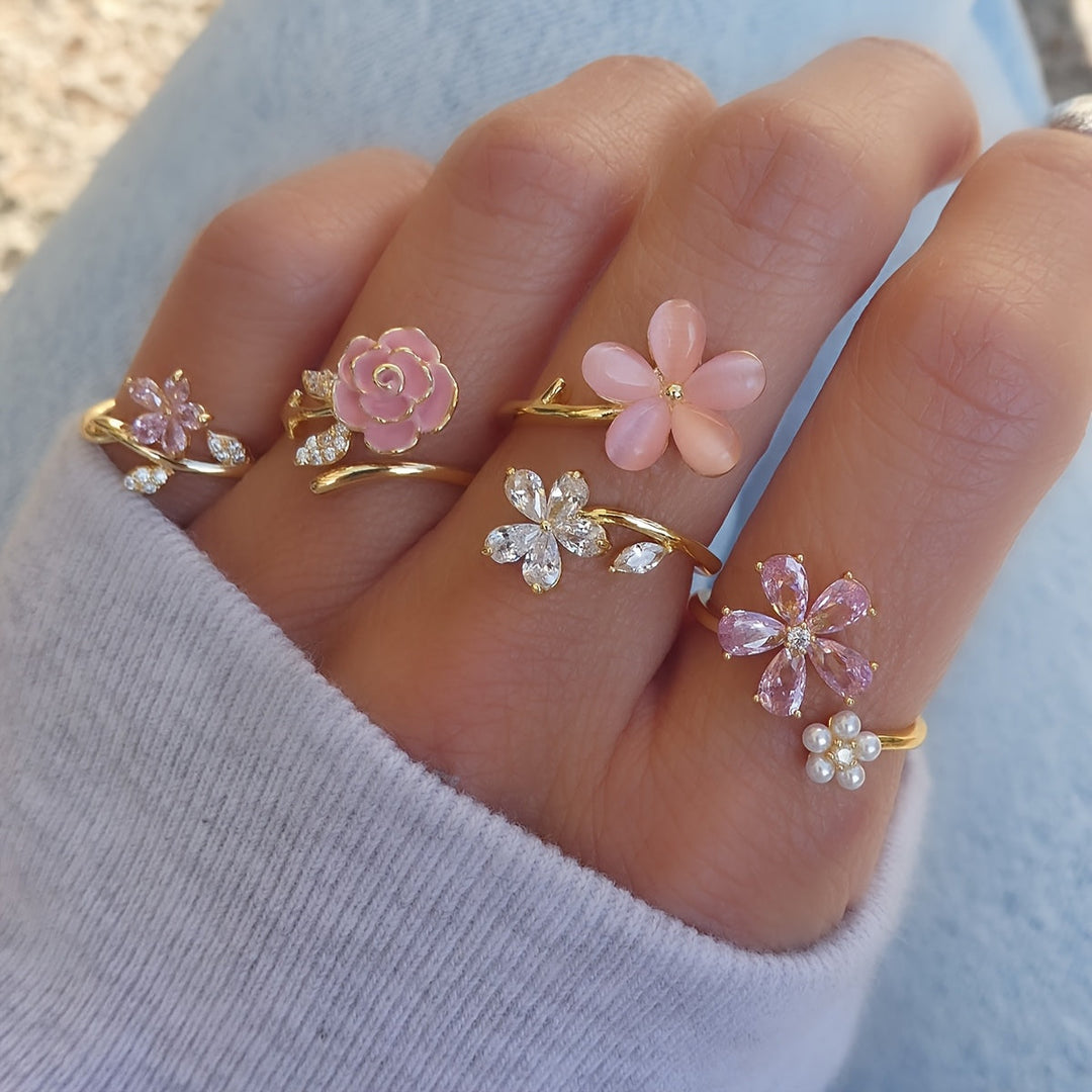Legierter Strass Ring Set
