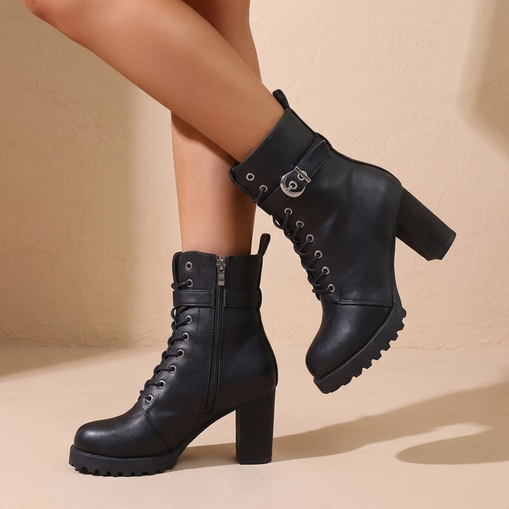 Combat-Stiefeletten Damen mit Blockabsatz für den Winter (6)