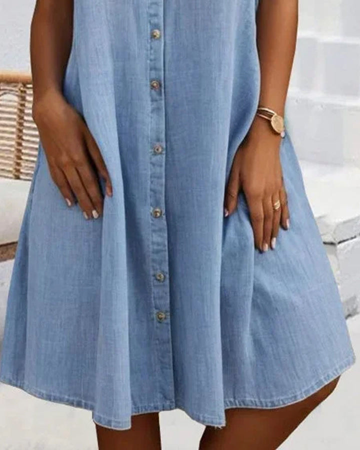 Damen A-Linien-Midikleid für Hochzeitsgäste im Sommer in Blau 1