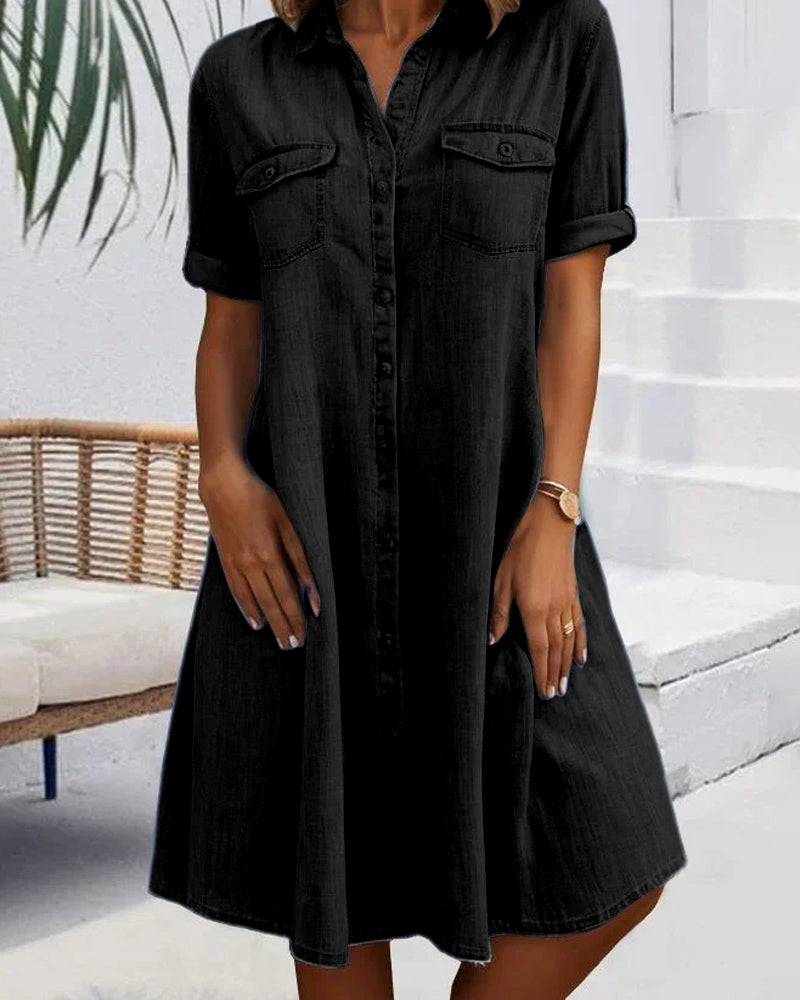 Damen A-Linien-Midikleid für Hochzeitsgäste im Sommer in Schwarz 4