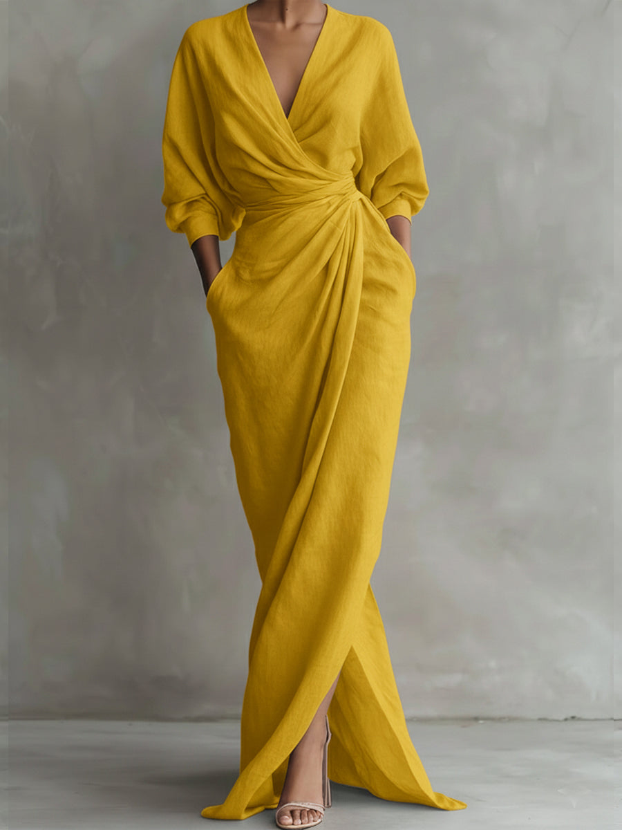 Damen Abendkleid elegant zum Feiern in Gelb