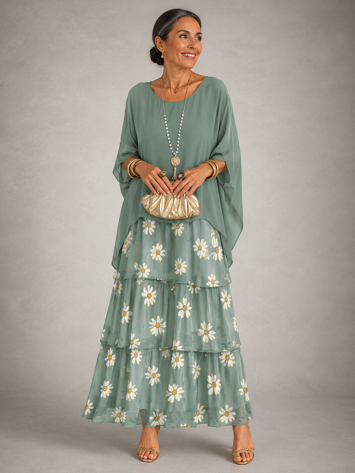 Damen Abendkleid Lang für elegante Herbstabende in Faded Green
