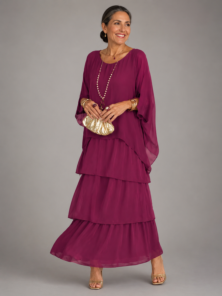 Damen Abendkleid Lang für elegante Herbstabende in Lila