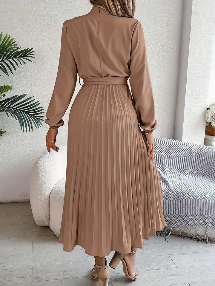 Damen Abendkleid lang mit Plissees für Hochzeiten (10)
