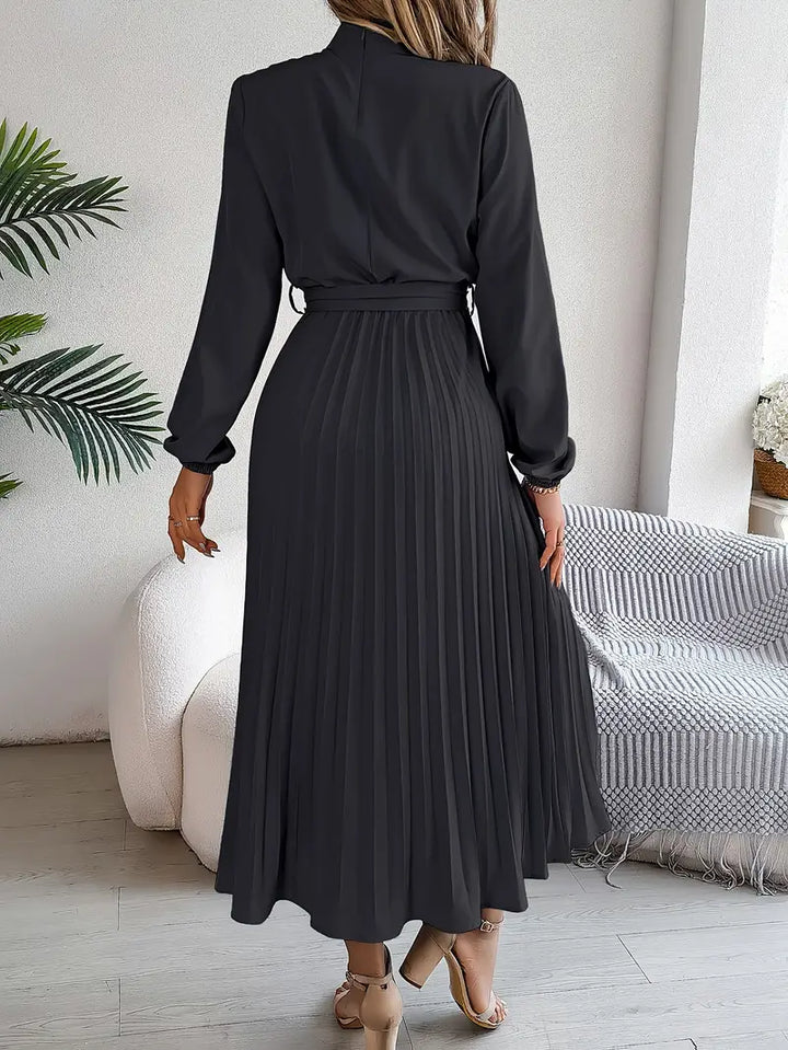 Damen Abendkleid lang mit Plissees für Hochzeiten (12)