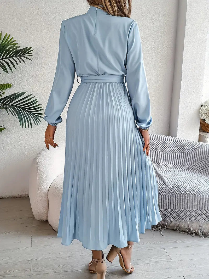 Damen Abendkleid lang mit Plissees für Hochzeiten (2)