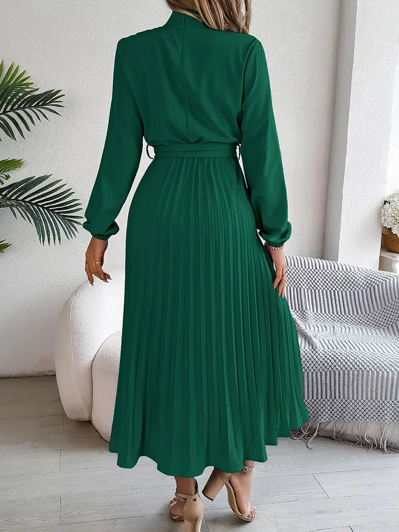Damen Abendkleid lang mit Plissees für Hochzeiten (4)