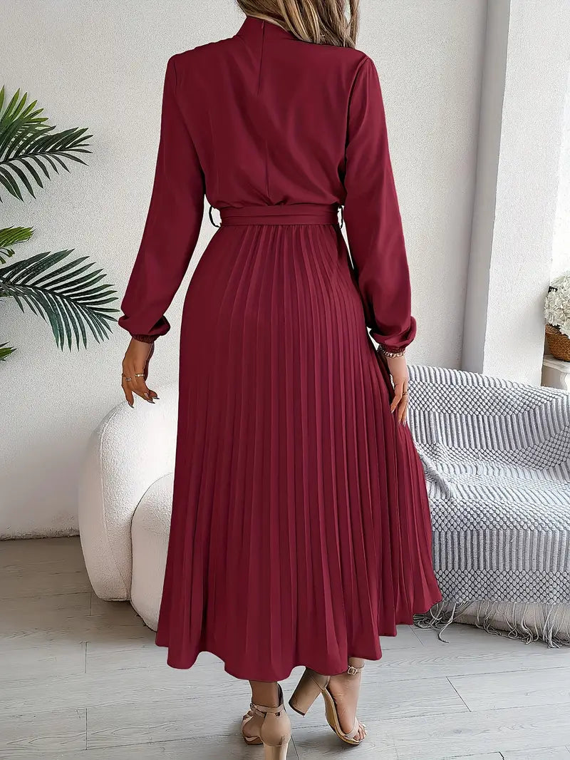 Damen Abendkleid lang mit Plissees für Hochzeiten (6)