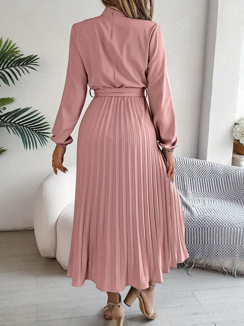 Damen Abendkleid lang mit Plissees für Hochzeiten (8)
