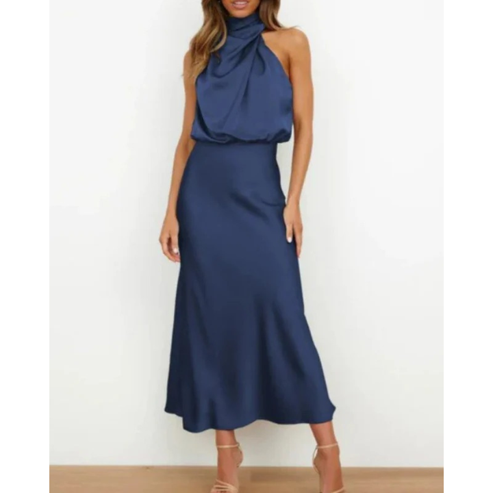 Damen Abendkleid Midi für festliche Anlässe in Blau