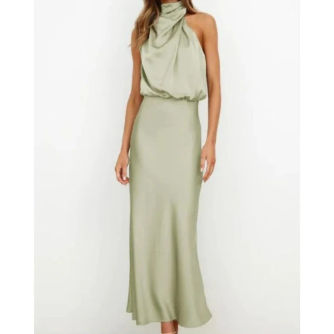 Damen Abendkleid Midi für festliche Anlässe in Hellgrün