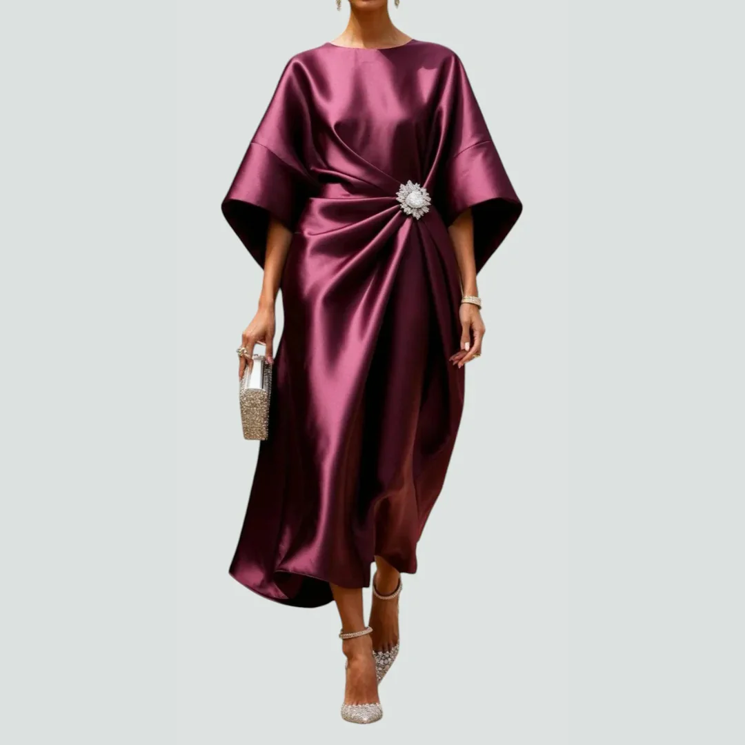 Damen Abendkleid Midi für Hochzeitsgäste in Rot