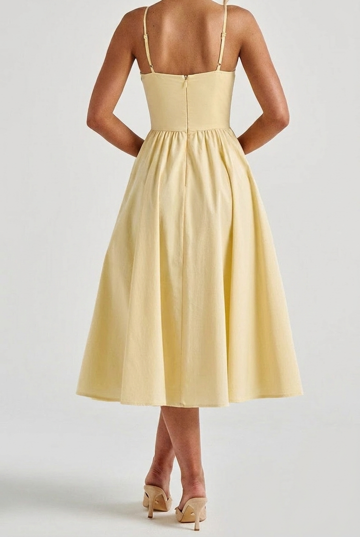 Damen Abendkleid Midi mit strukturiertem Korsett (3)