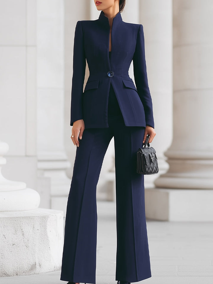 Damen Anzug-Set im Business-Stil mit weitem Bein