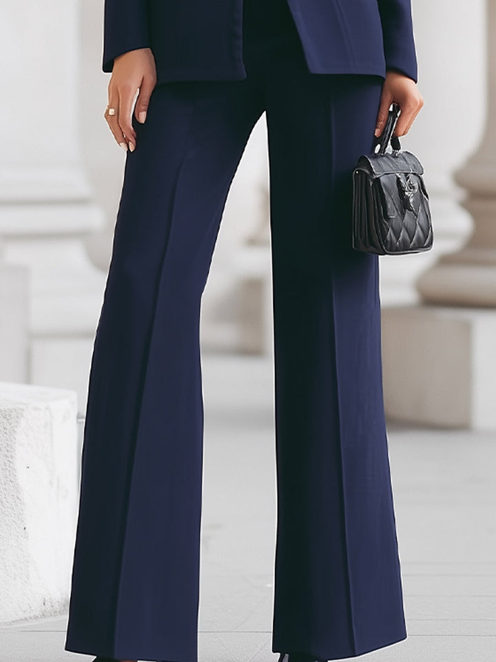 Damen Anzug-Set im Business-Stil mit weitem Bein (7)