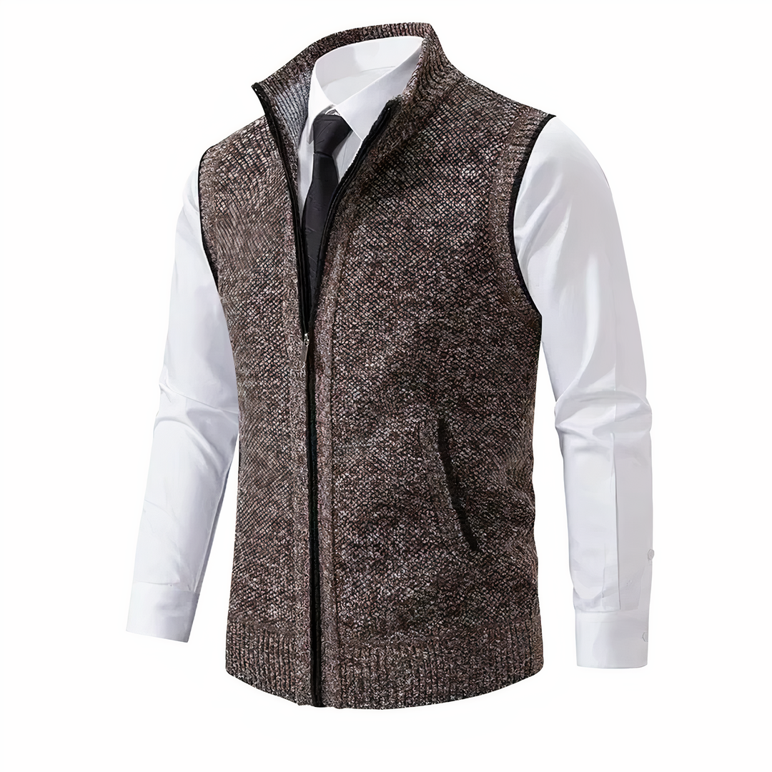 Damen Ärmelllose Fleece-Weste für Kleider in Braun