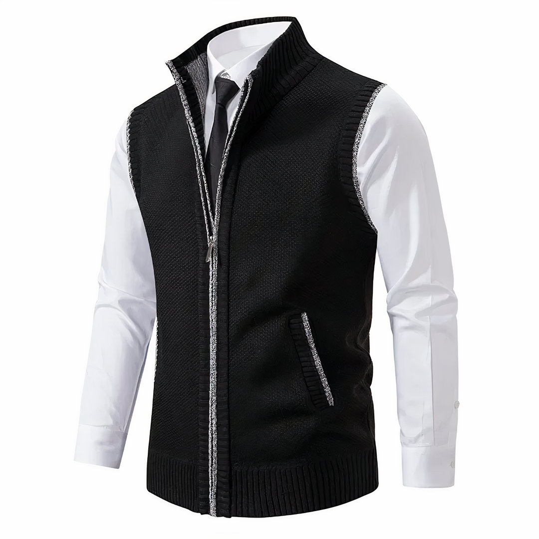 Damen Ärmelllose Fleece-Weste für Kleider in Schwarz